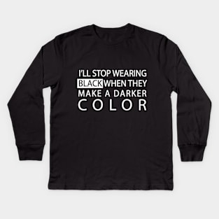 black tee Kids Long Sleeve T-Shirt